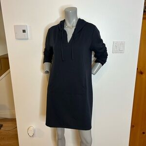 Elegant Navy Long Sleeves Hoodie Dress❤️XL